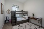 Guest Bedroom with Pyramid Bunk Bed Twin and Full and Desk